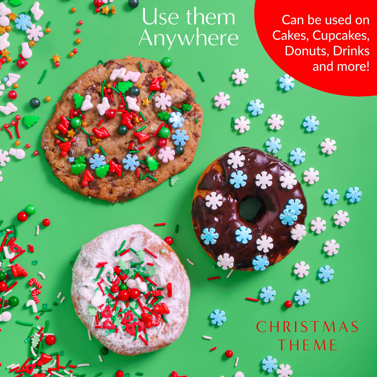 Sprinklemania Christmas Green Sprinkles, 3.5 oz Cube