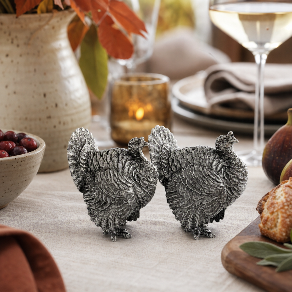 Pewter Turkey Salt & Pepper Shakers