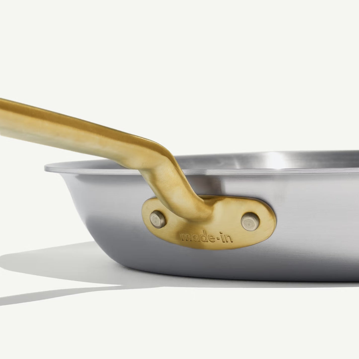 Made In Stainless Clad Frying Pan with Brass Handle
