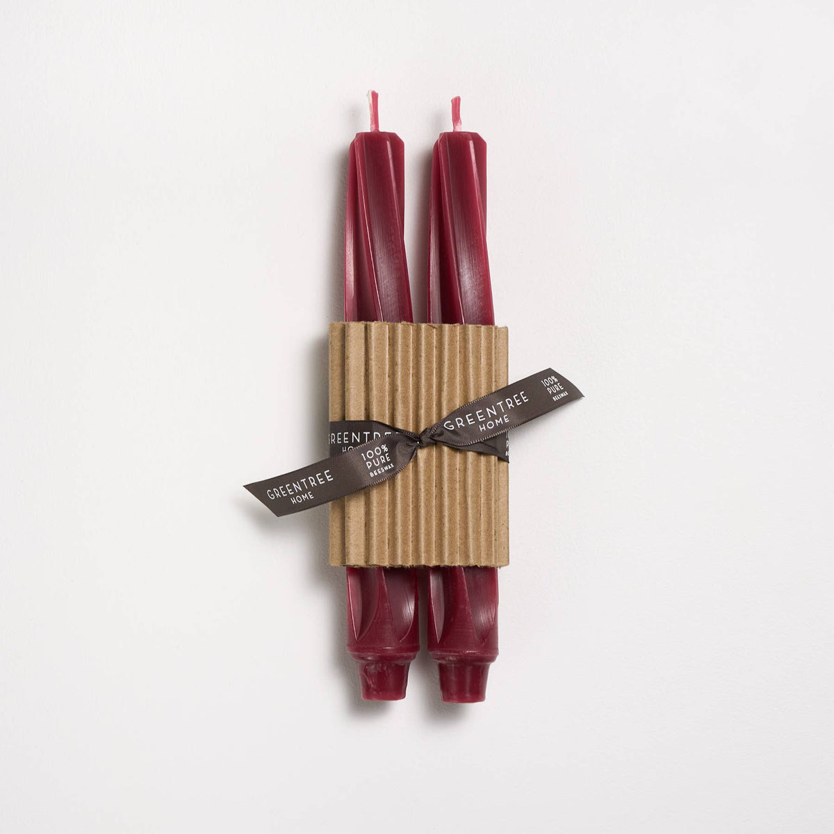 Greentree Home Twist Taper Handmade Beeswax Candles 9"
