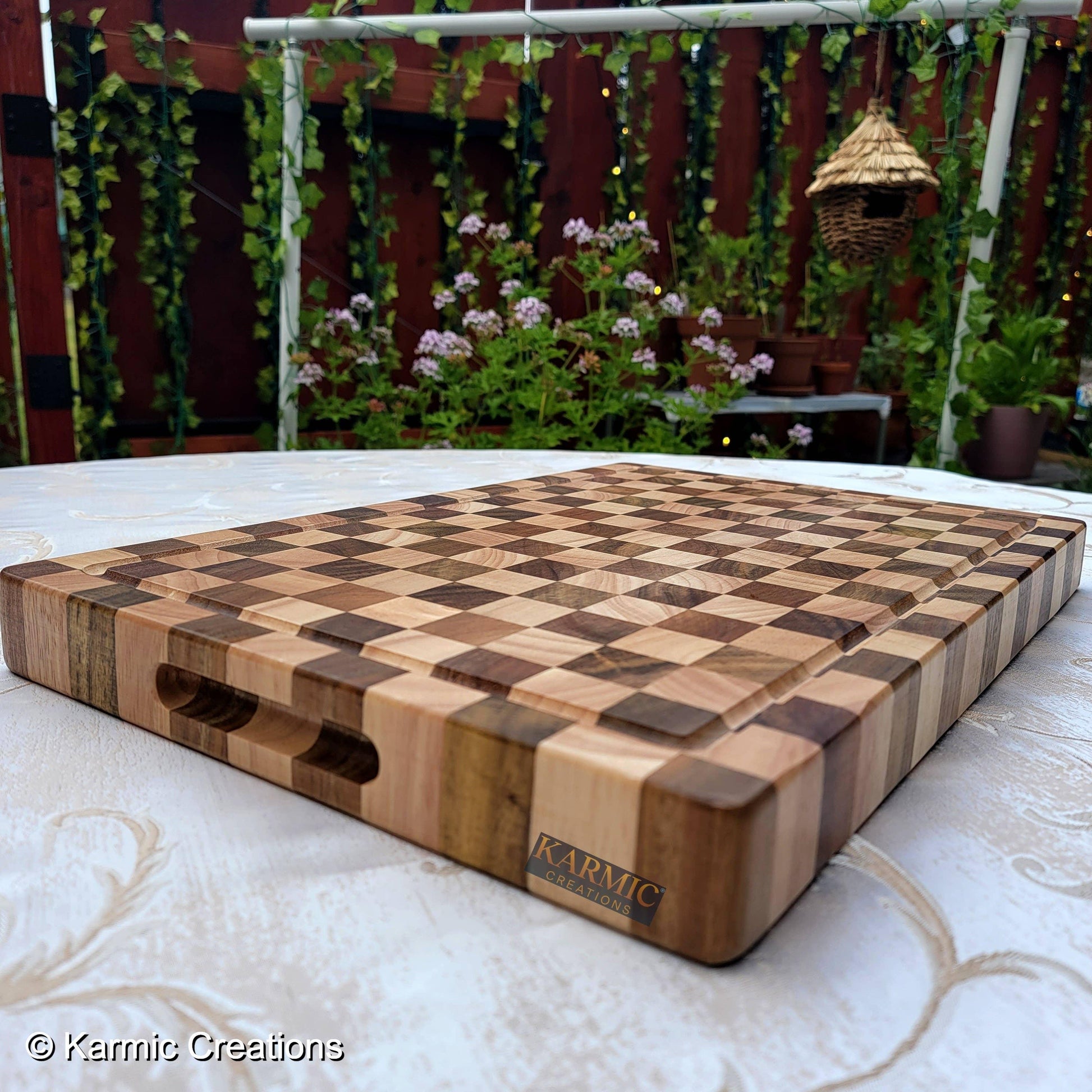 End Grain Checkered Cutting Board (Kitchen Size & BBQ Size) - Marcel’s Culinary Experience