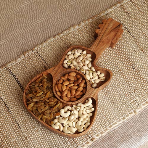 Rustic Wooden Guitar Serving Tray