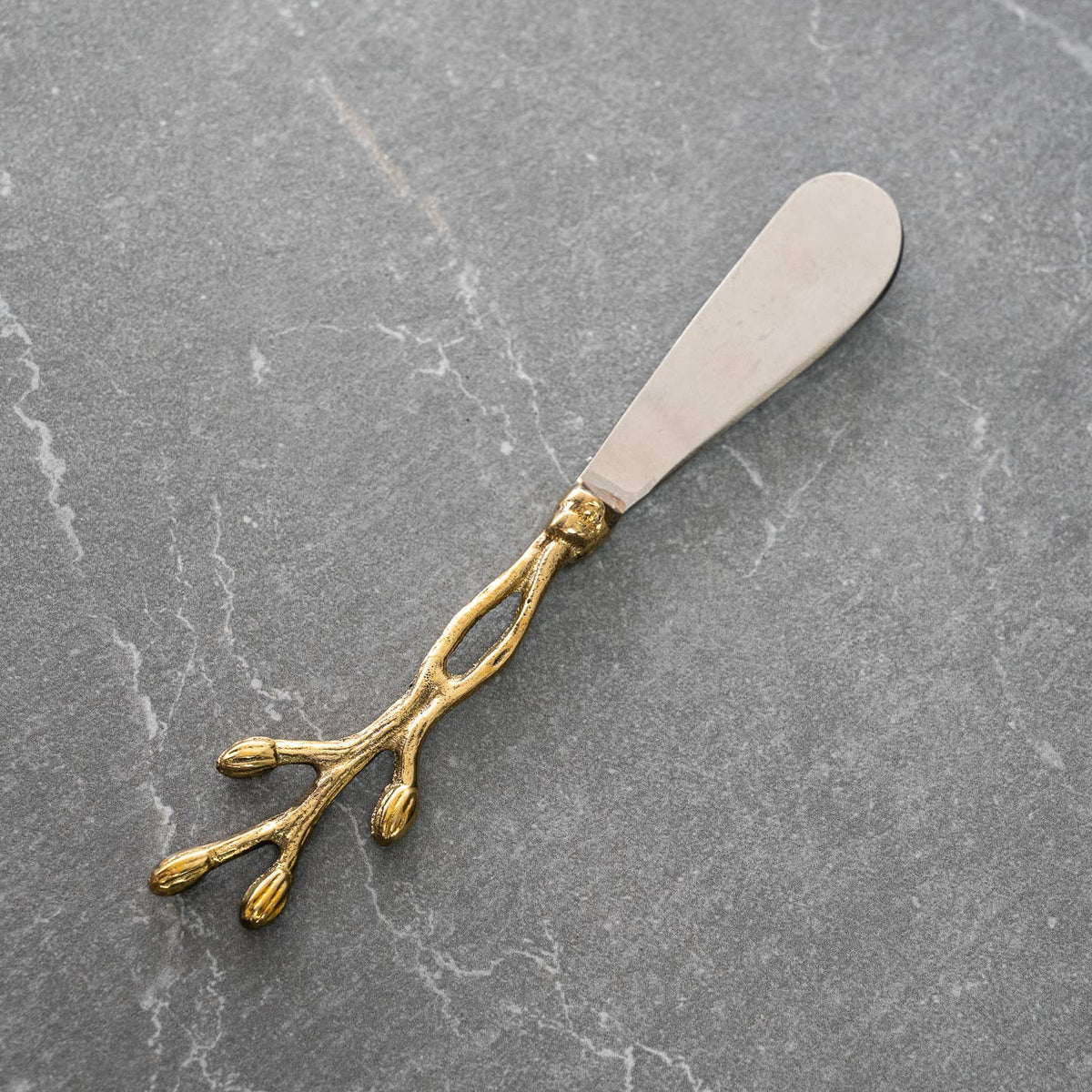 Gold Floral Bud Stainless Steel Spreader