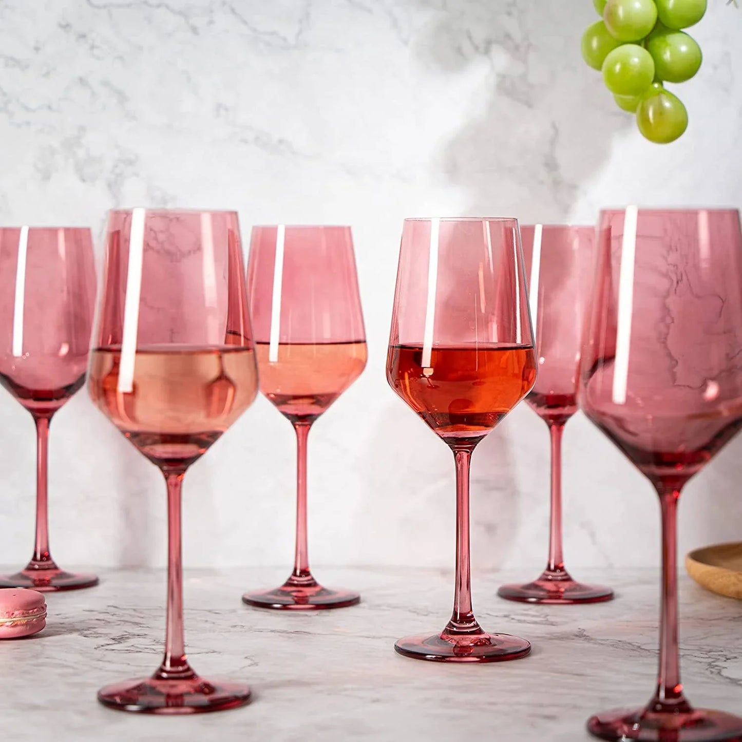Rose Pink Wine Glass - Hand-Blown Italian Style 12 oz