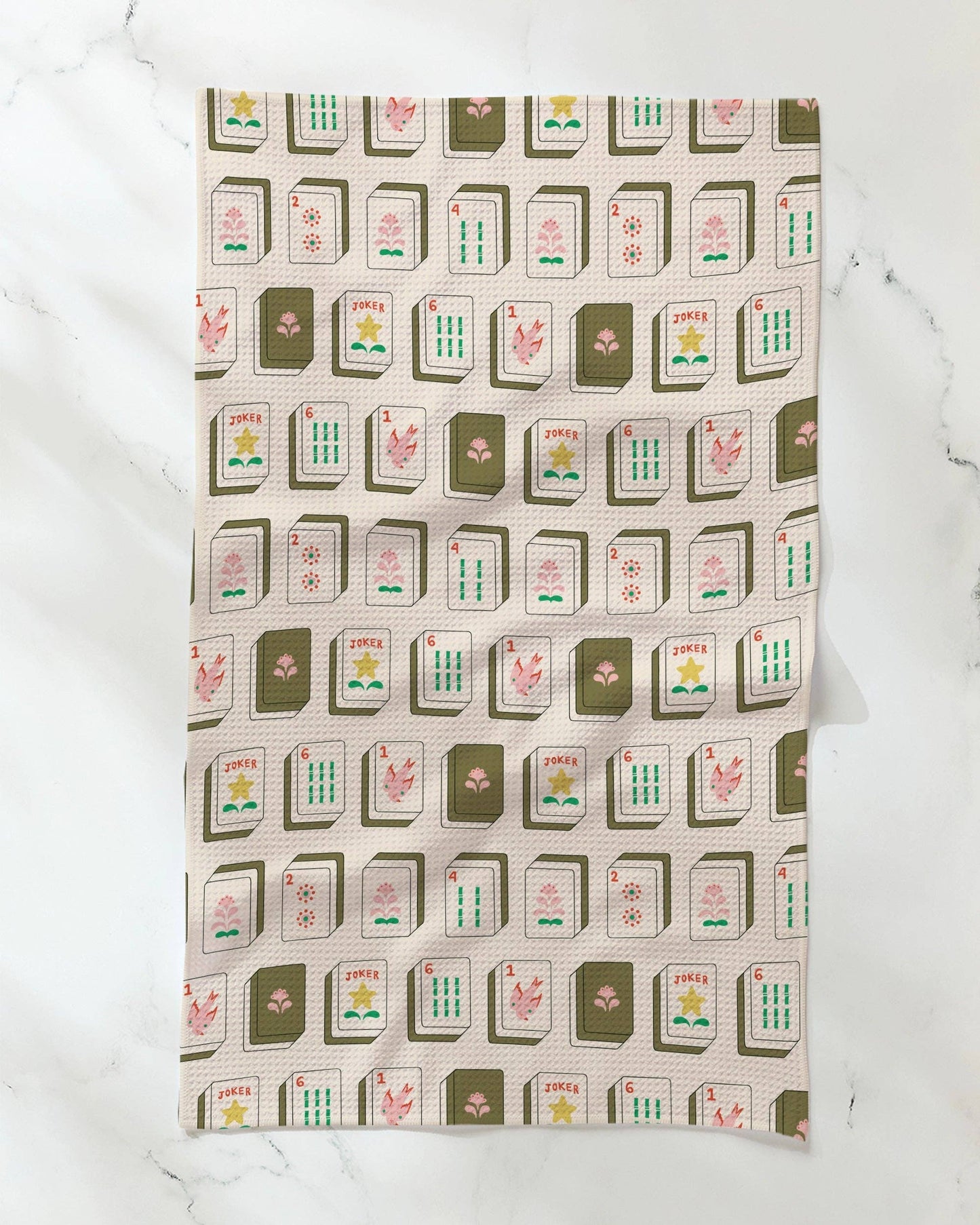 Flower Tiles Tea Towel