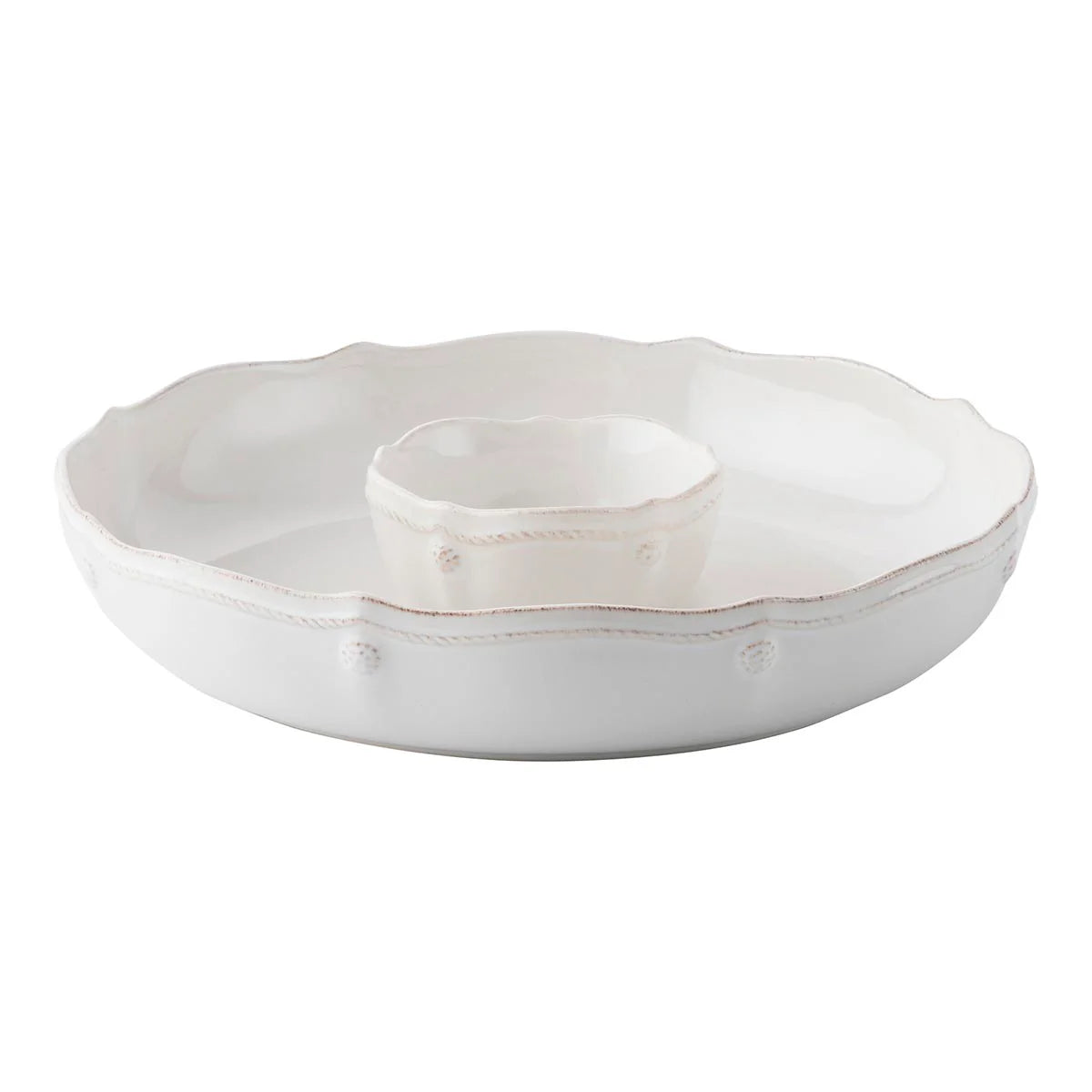 Juliska Berry & Thread Chip and Dip, Whitewash