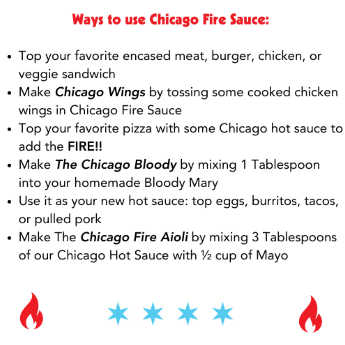 Chicago Fire Sauce – Gourmet Hot Dog & Grill Hot Sauce