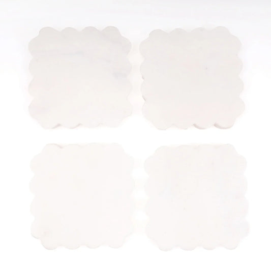 Scalloped Marble Coaster Set of 4 - Marcel’s Culinary Experience