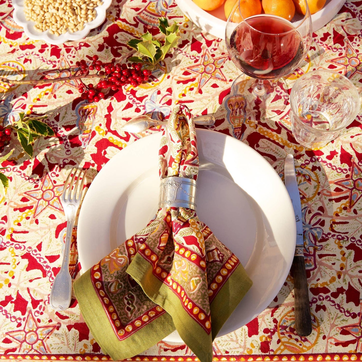 Couleur Nature Noel Red & Green | Tablecloth - Marcel’s Culinary Experience