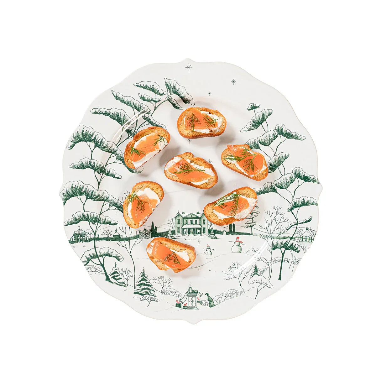 Juliska Country Estate Winter Frolic Party Plate Set/4 - Evergreen