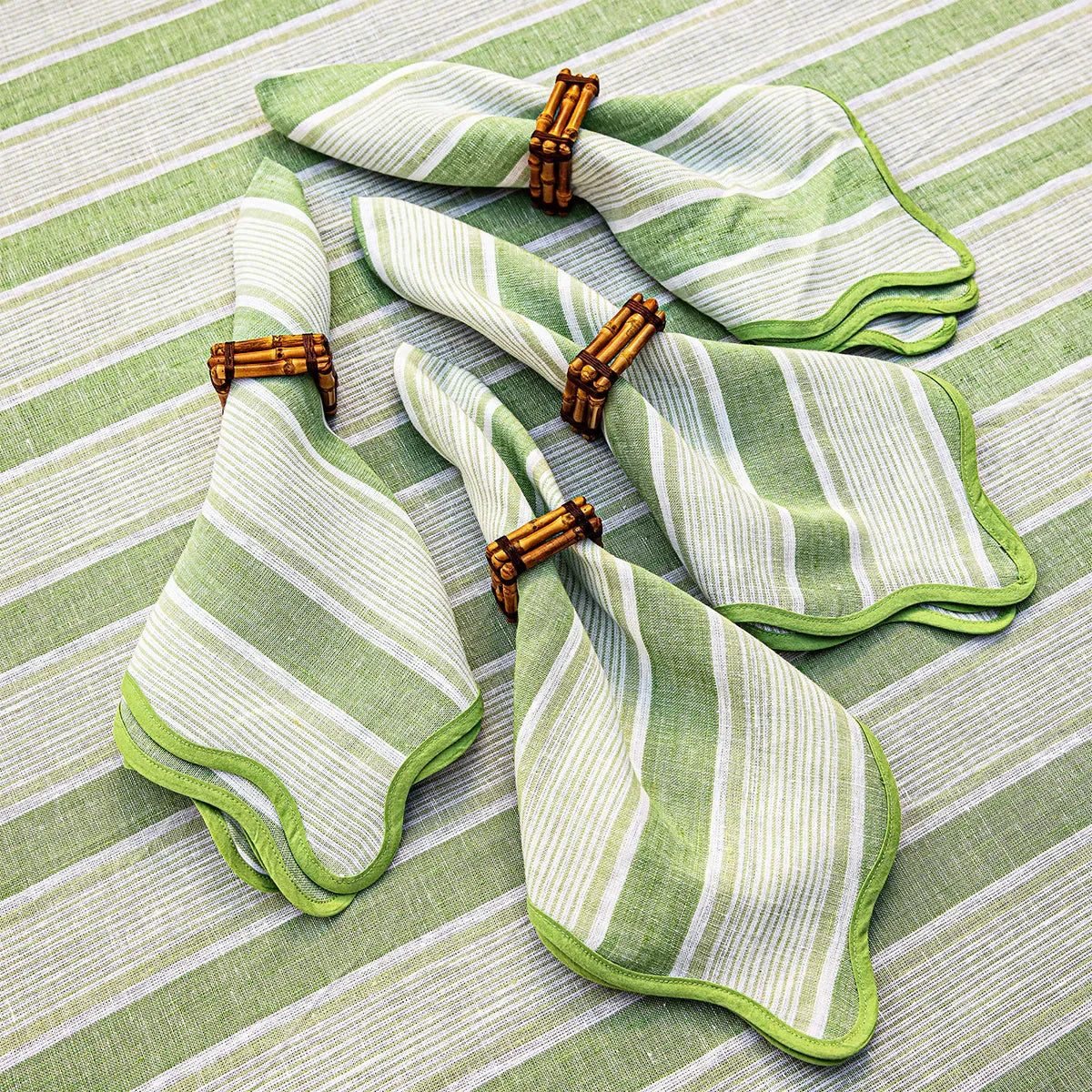 Juliska Cabana Stripe Napkin Set/4 - Seagrass