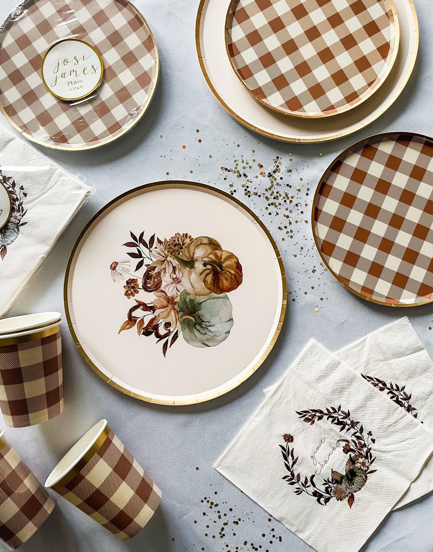 Fall Plaid Plate (8pcs)