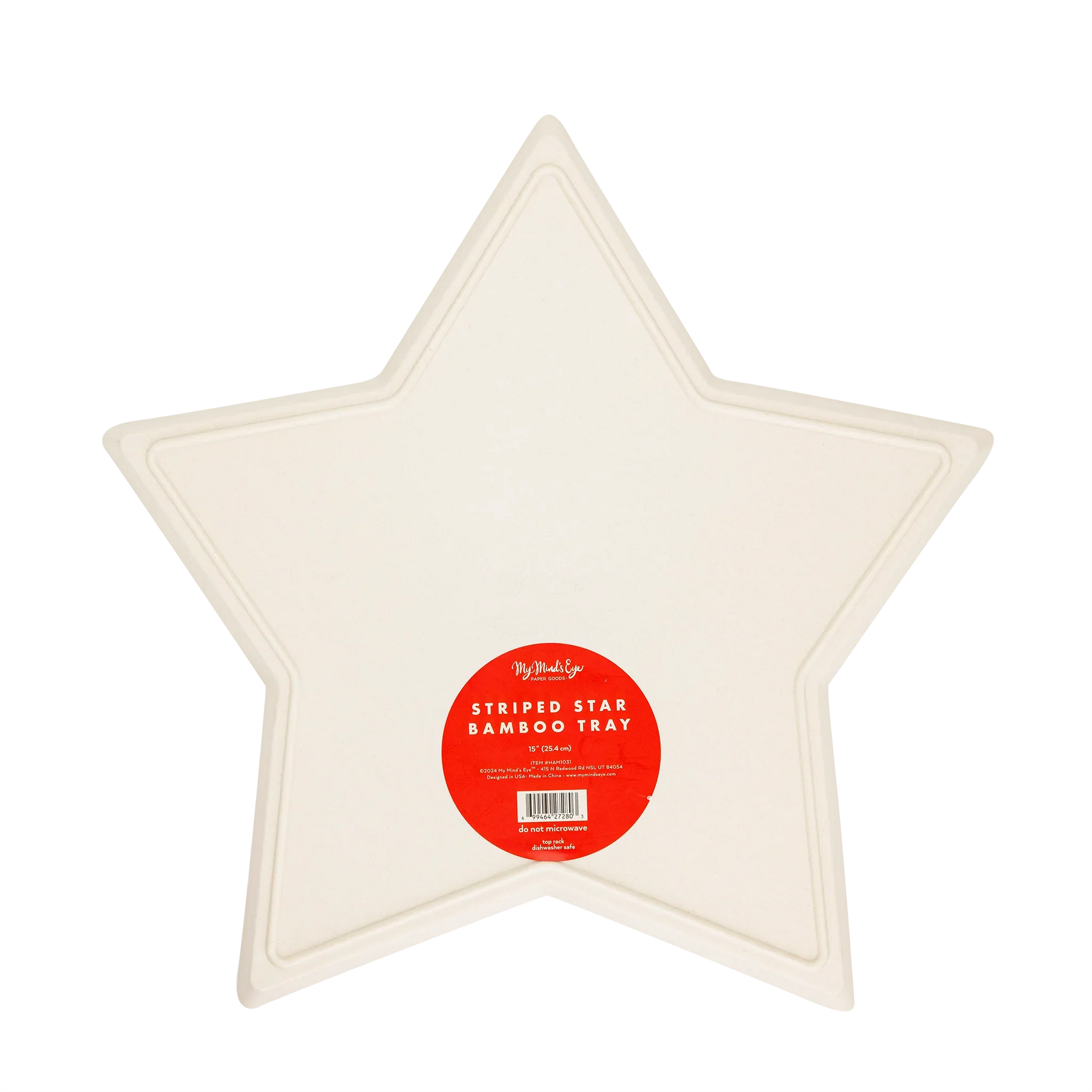 Hamptons Star Shaped Red Stripe Reusable Bamboo Tray - Marcel’s Culinary Experience