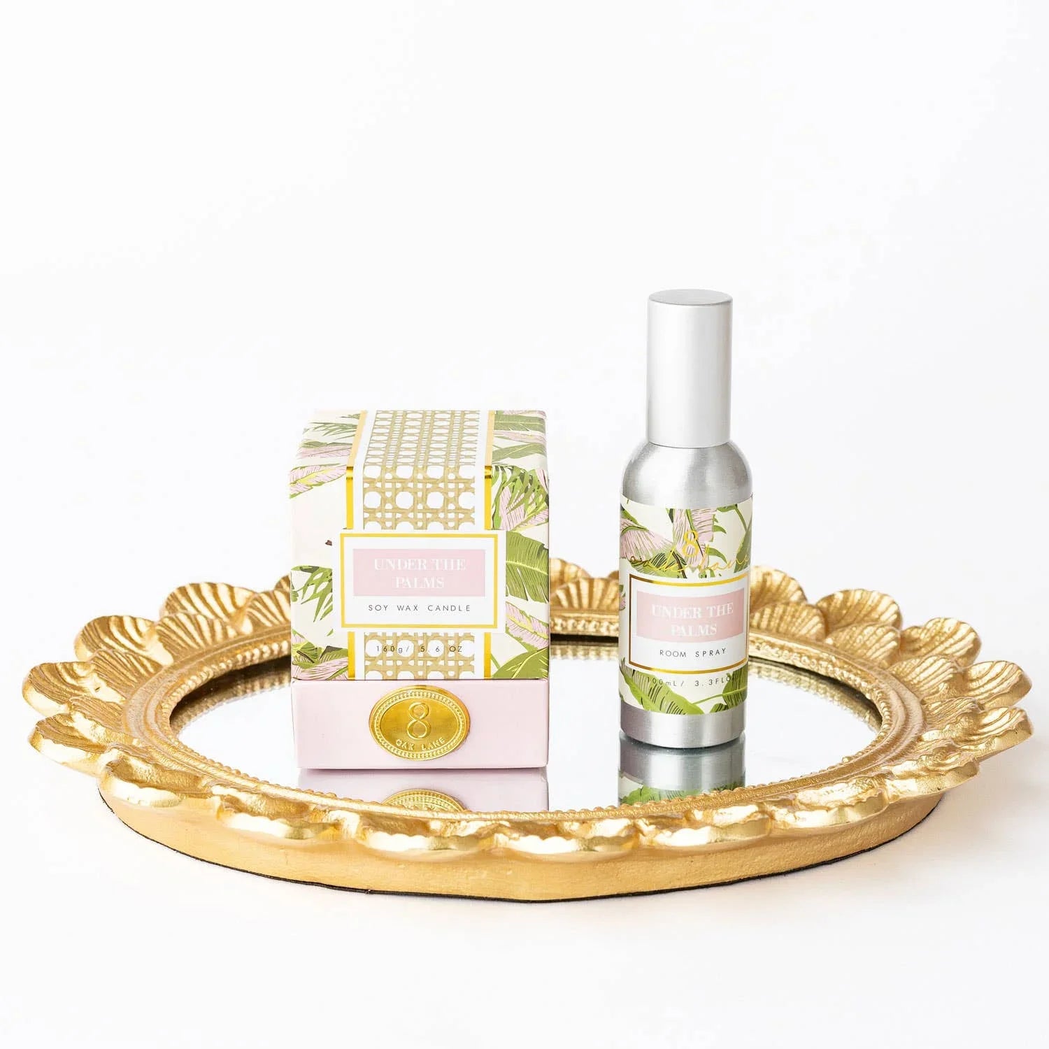 Gold Scalloped Oval Mirrored Vanity Tray - Marcel’s Culinary Experience