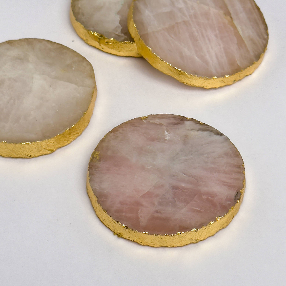 Rose Quartz Coasters, Set of 4