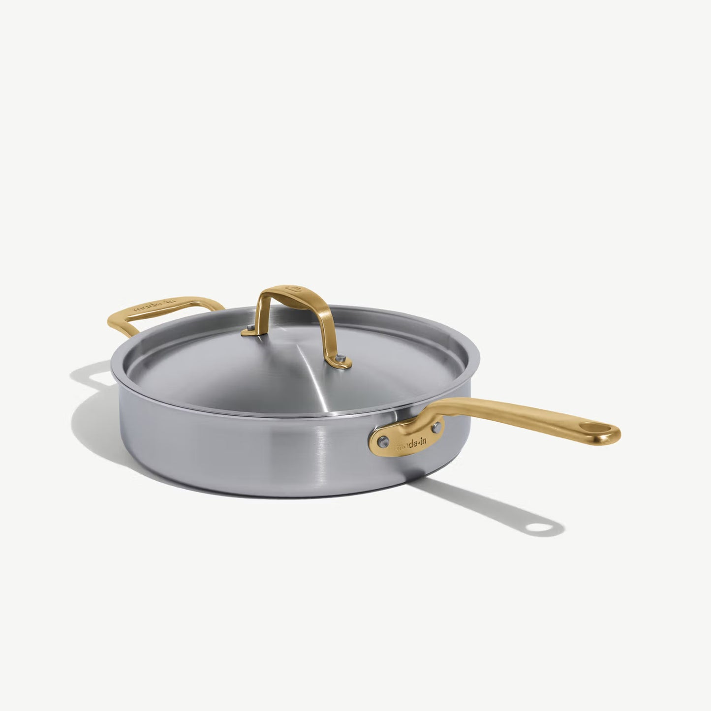 Made In Stainless Clad Sauté Pan with Brass Handle