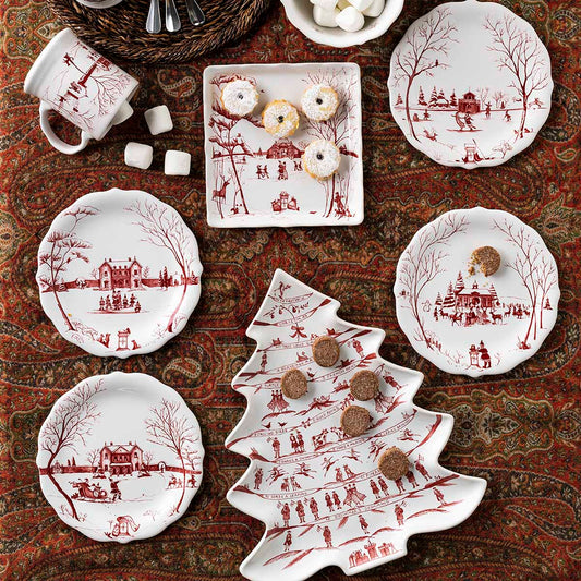 Juliska Country Estate Winter Frolic Party Plate Assorted Set/4