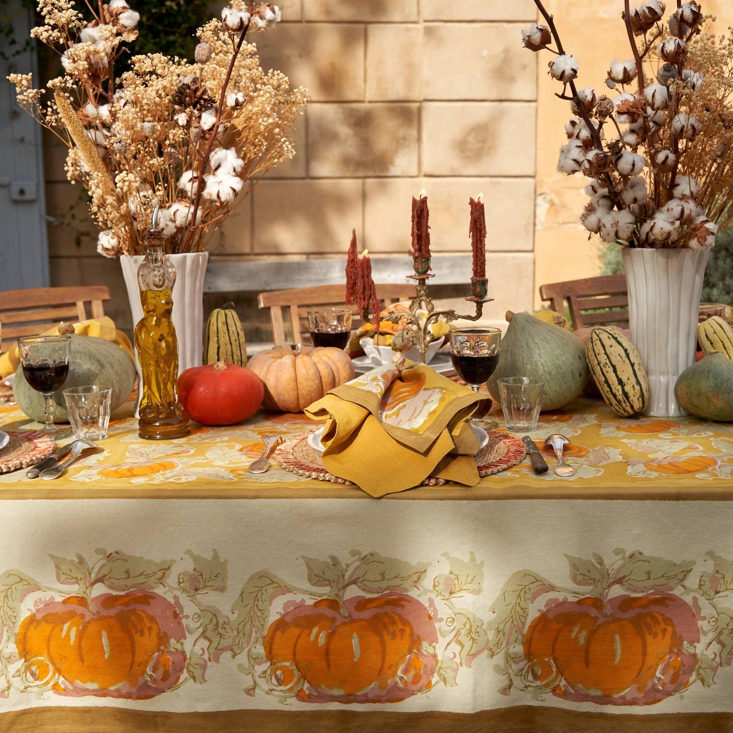 Pumpkin Orange & Mustard Tablecloths - Marcel’s Culinary Experience