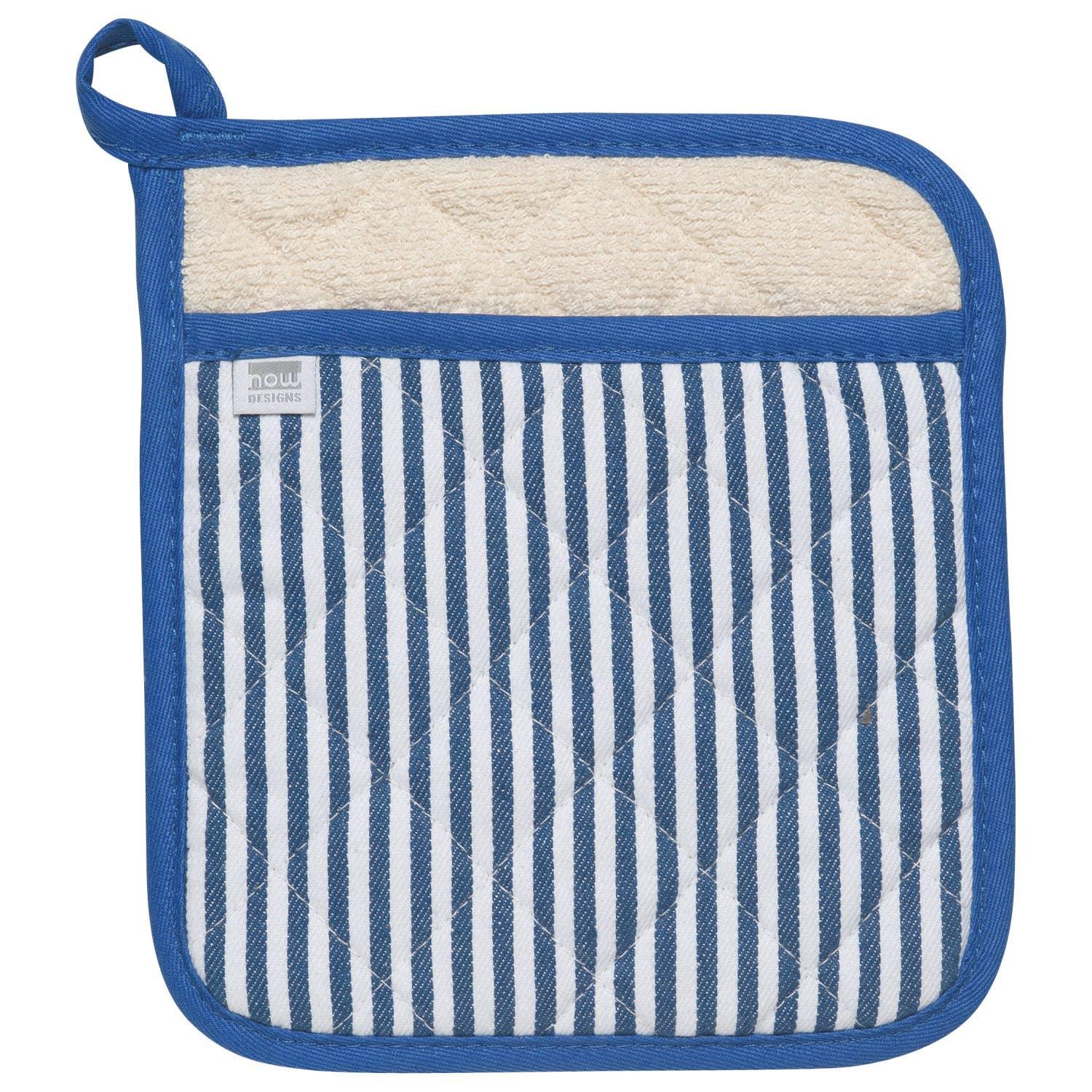 Superior Blue Narrow Stripe Potholder - Marcel’s Culinary Experience
