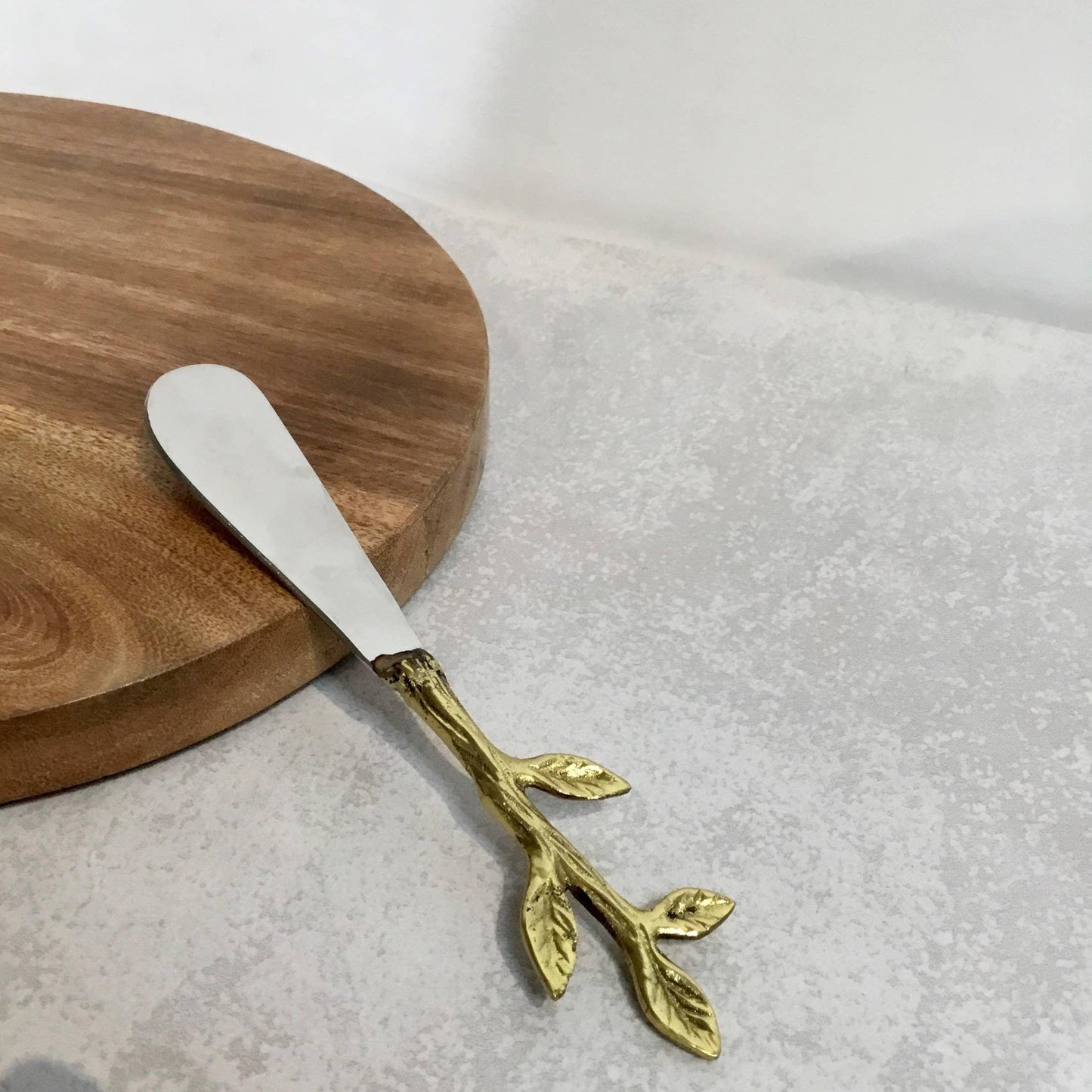 S.S. & Gold Leaf Bud Handle Spreaders, Set of 4 - Marcel’s Culinary Experience