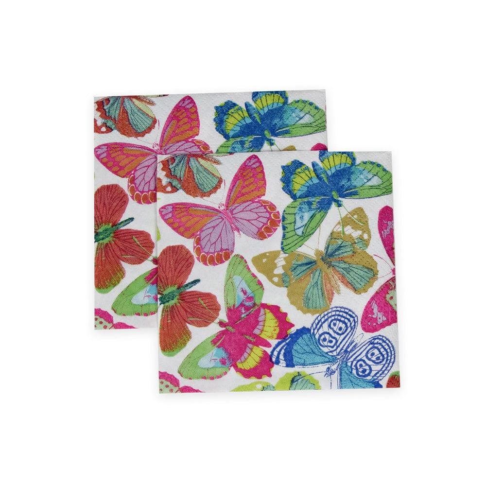 Butterflies Bright Paper Cocktail Napkins - 20 Per Package