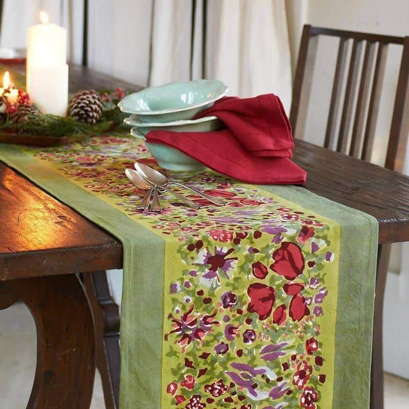 Couleur Nature Jardin Red & Green | Table Runner - Marcel’s Culinary Experience