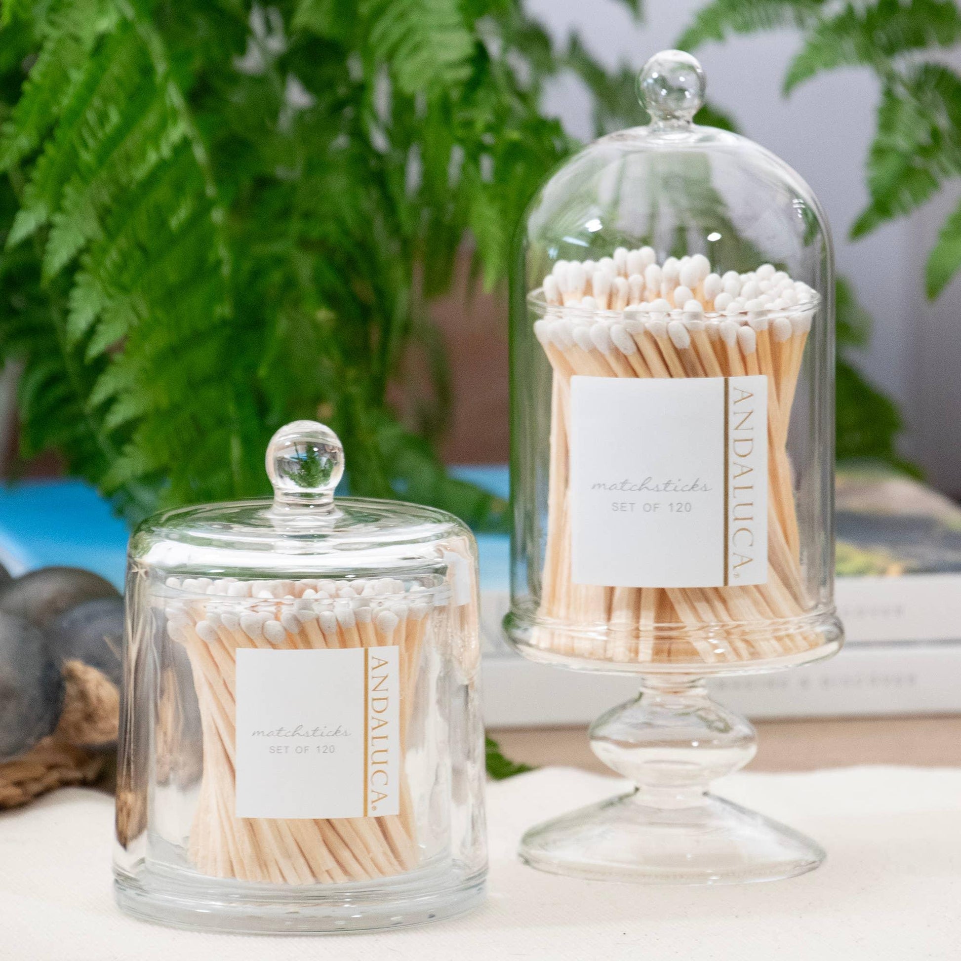 Glass Jar with Lid & 120 Wooden White Matches - Marcel’s Culinary Experience