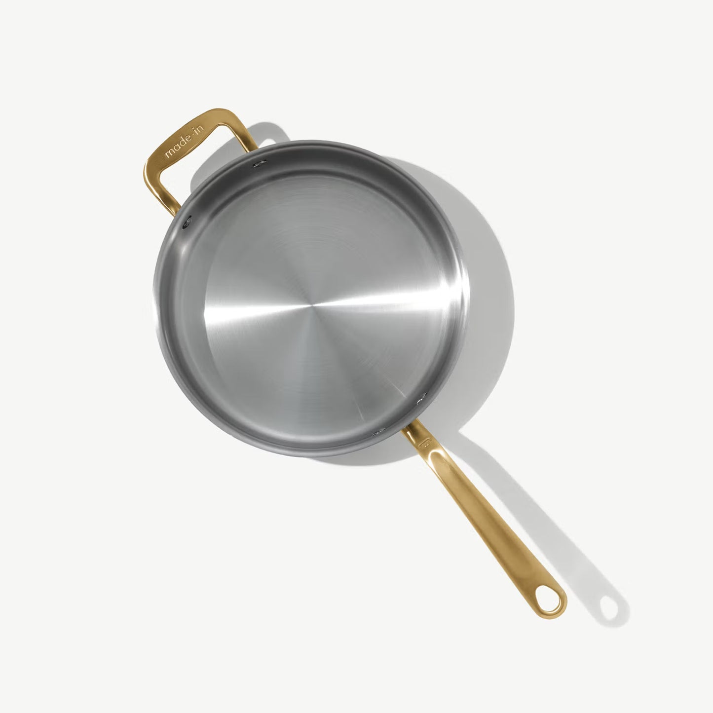 Made In Stainless Clad Sauté Pan with Brass Handle