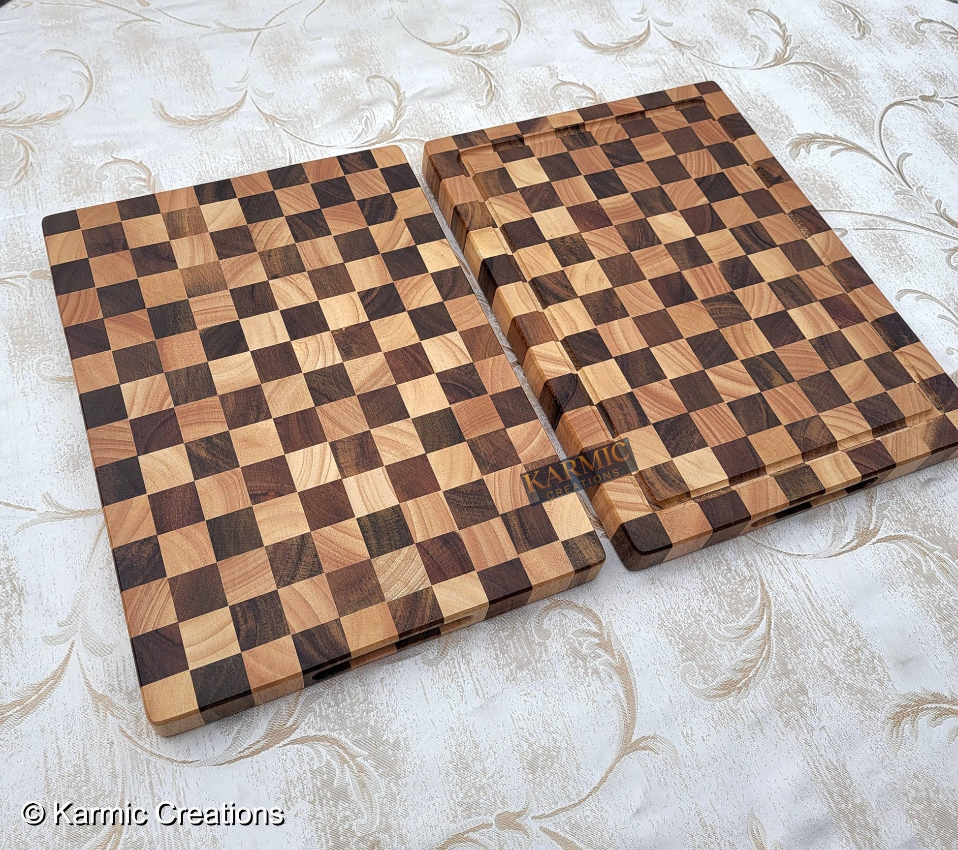 End Grain Checkered Cutting Board (Kitchen Size & BBQ Size) - Marcel’s Culinary Experience