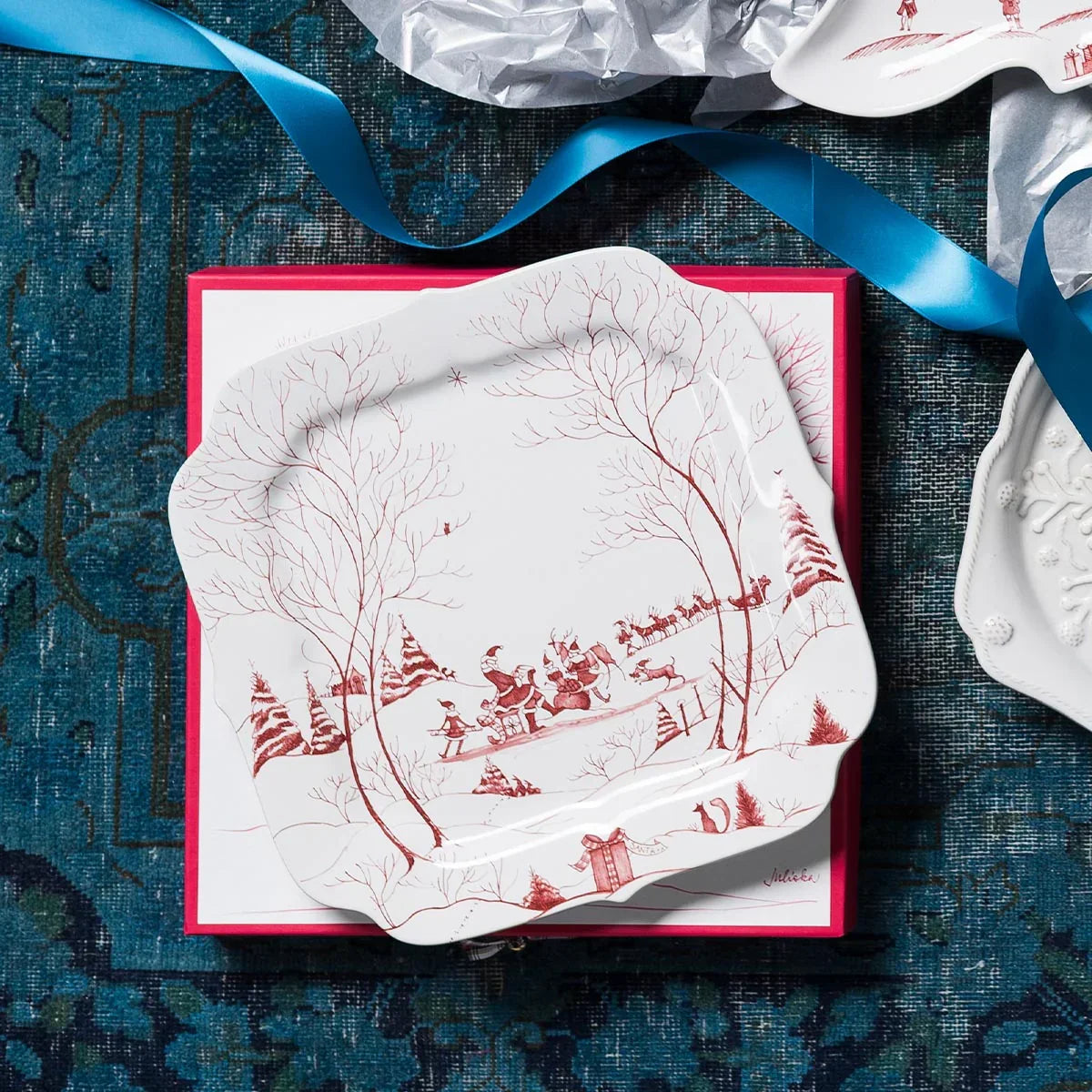 Juliska Country Estate Winter Frolic Cookie Tray - Ruby