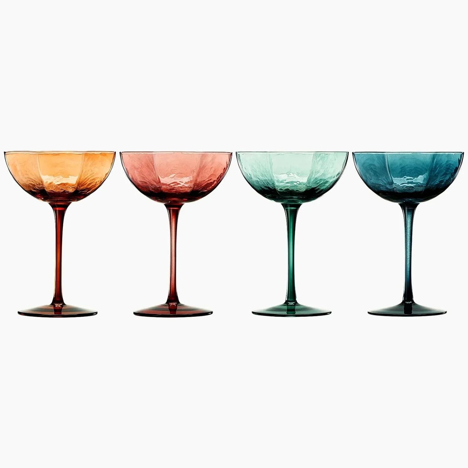 Cocktail, Martini & Champagne Luxury Angled Coupe Glasses 6 oz, Muted Colored - Marcel’s Culinary Experience