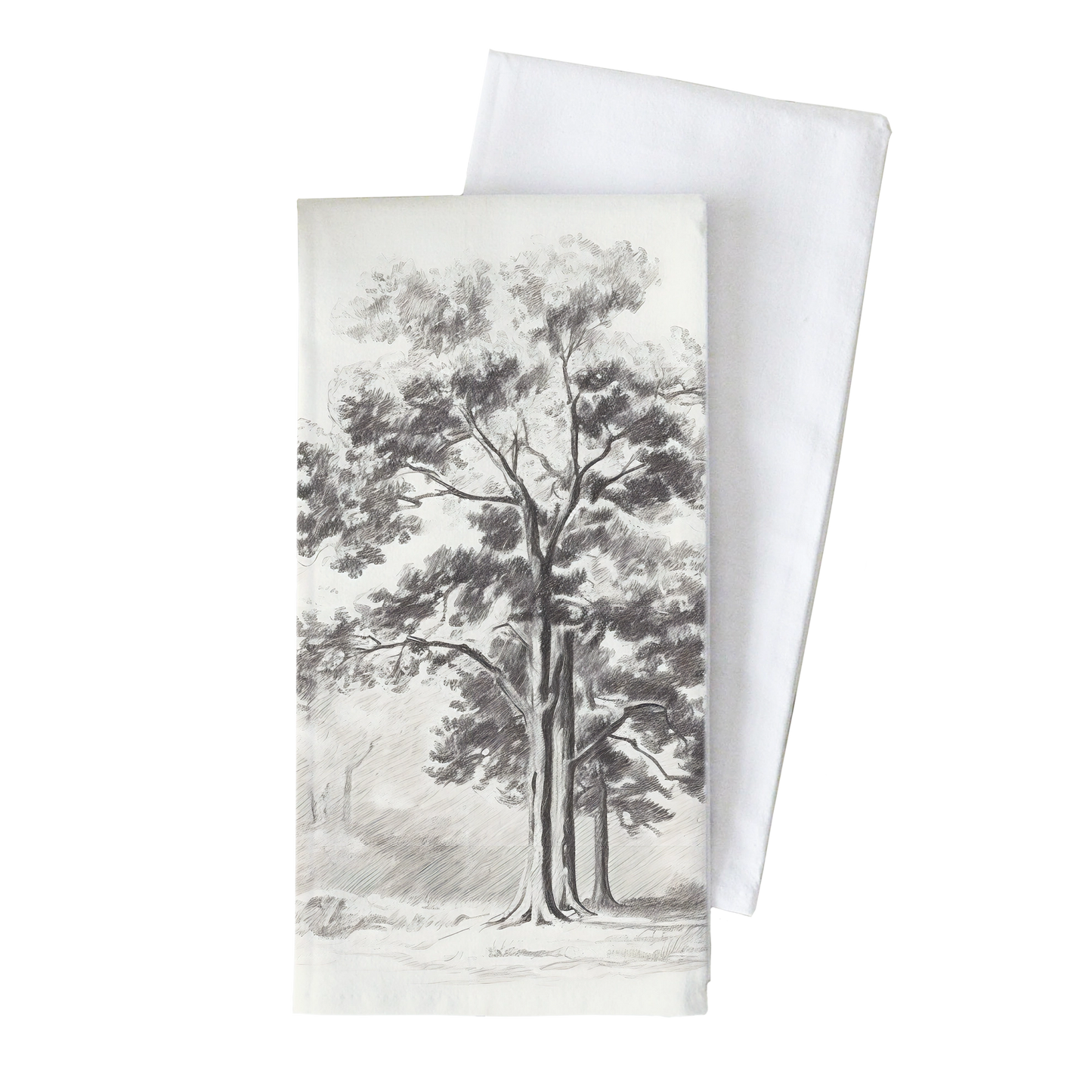 Tree Sketch Tea Towel