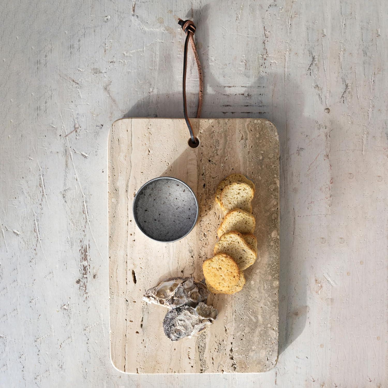 Creative Co-Op Travertine Cheese/Cutting Board