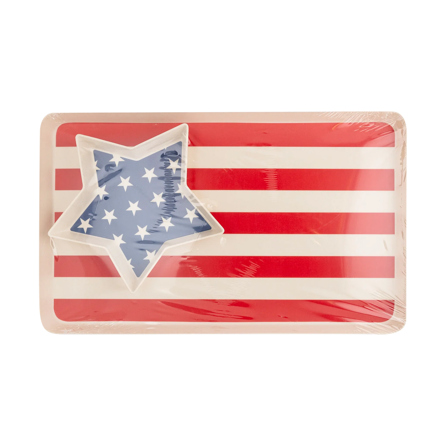 American Flag Stacked Reusable Bamboo Serving Tray Set - Marcel’s Culinary Experience