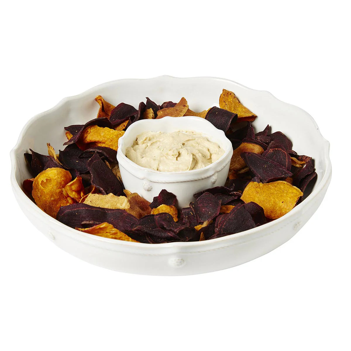 Juliska Berry & Thread Chip and Dip, Whitewash