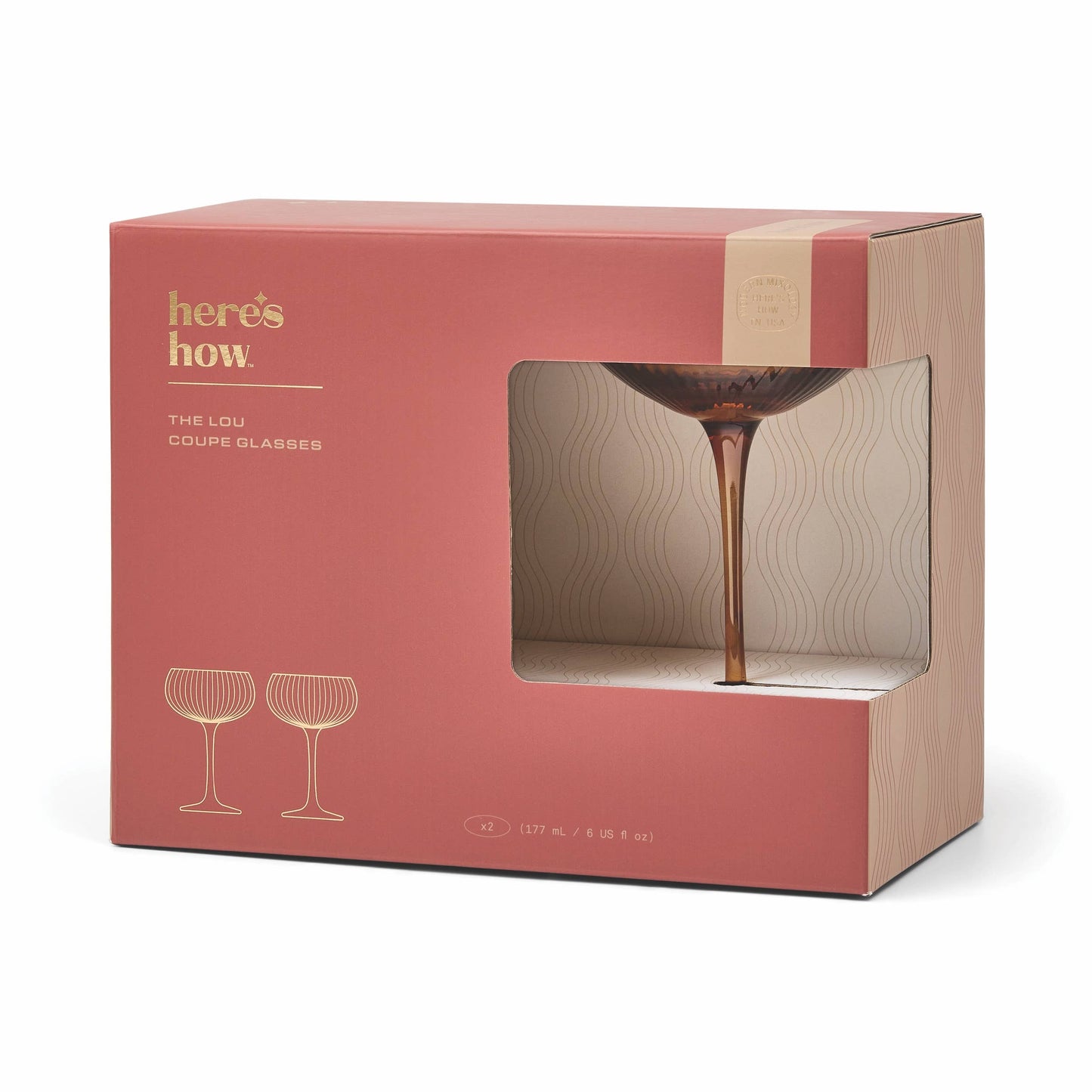 The Lou Coupe Glass - Set Of 2 Amber