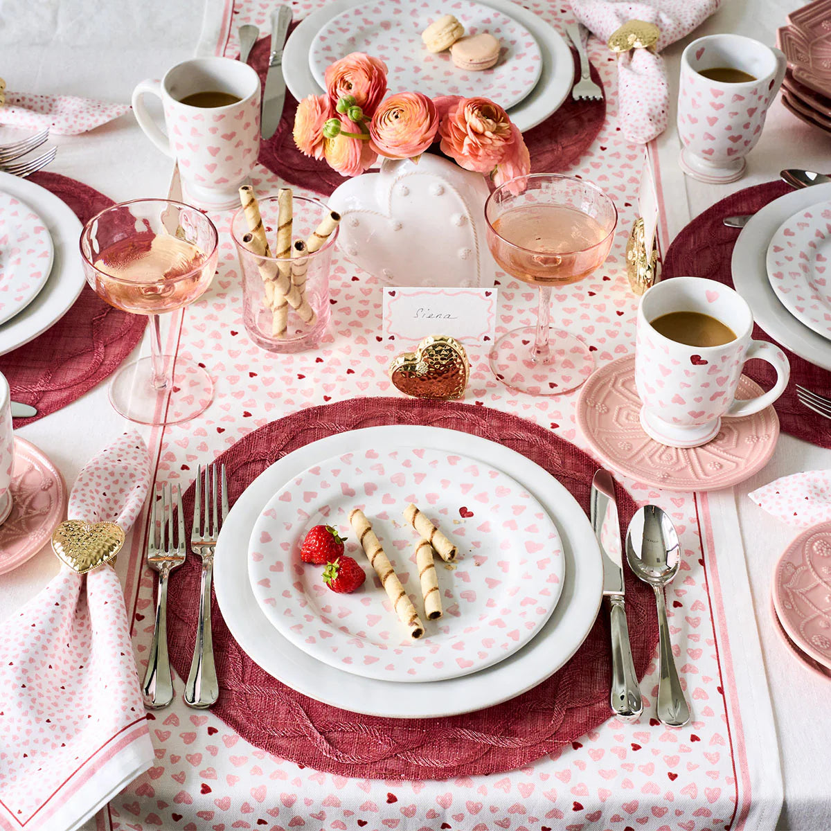Juliska Love You More Dessert/Salad Plate Set/4 - Pink