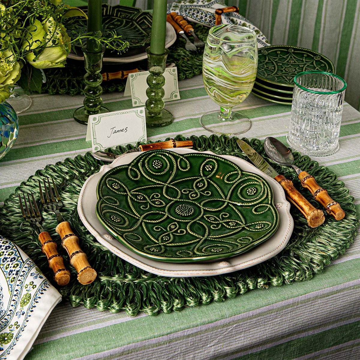 Juliska Jardins Du Monde Dessert/Salad Plate Assorted Set of 4 - Basil