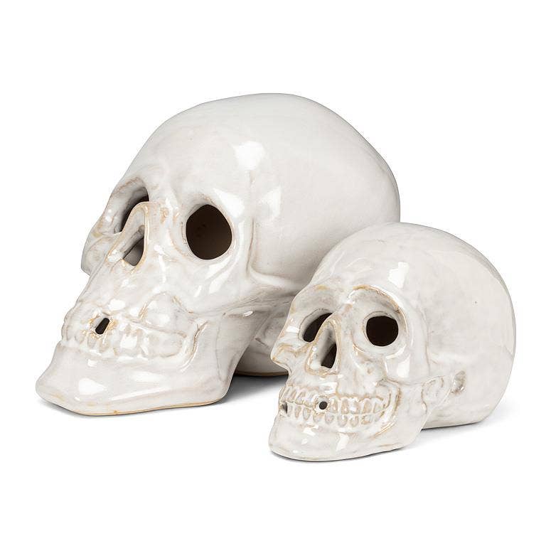 Small Glossy White Porcelain Skull | 5.5 Inch