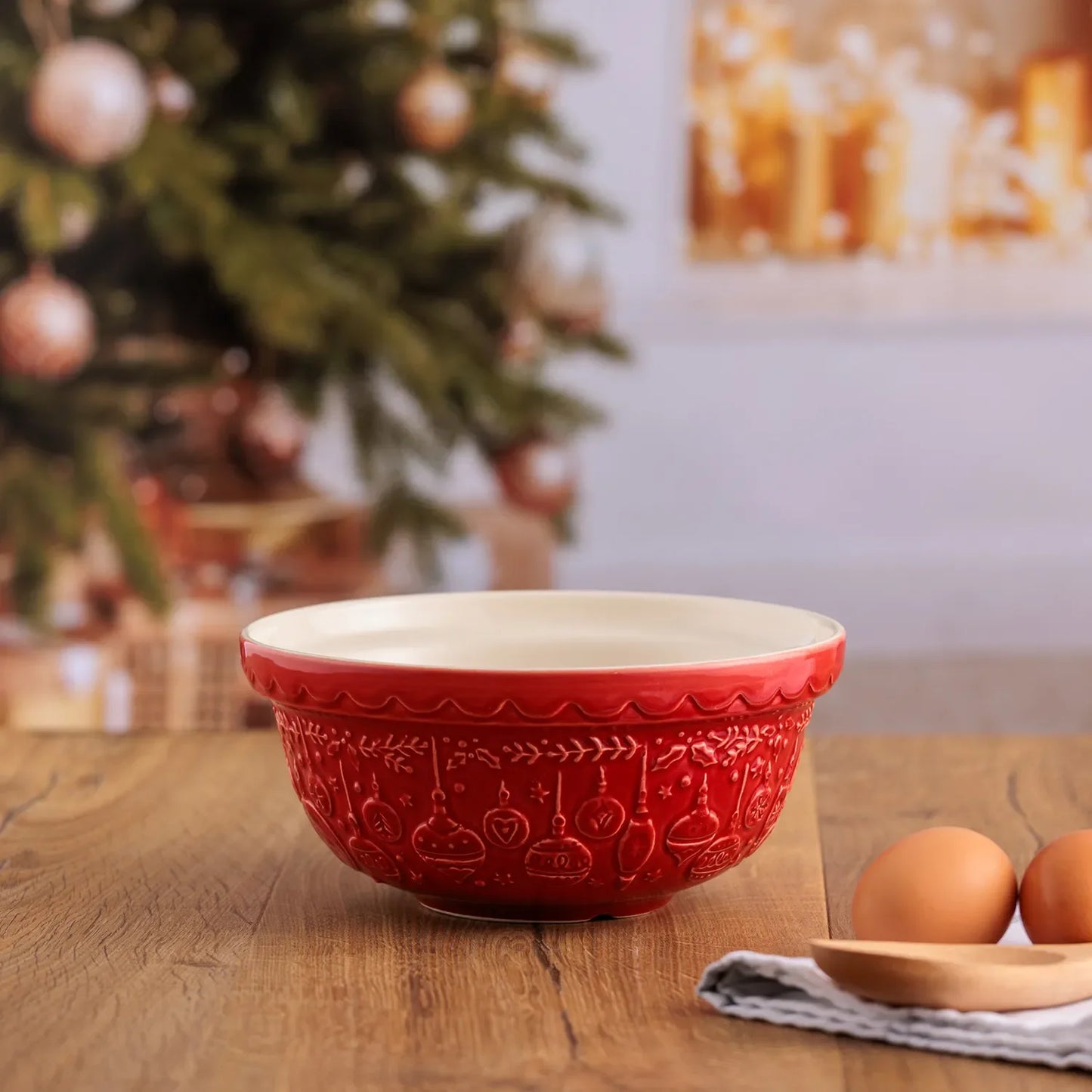 Mason Cash Deck the Halls S30 Red Mixing Bowl - Marcel’s Culinary Experience