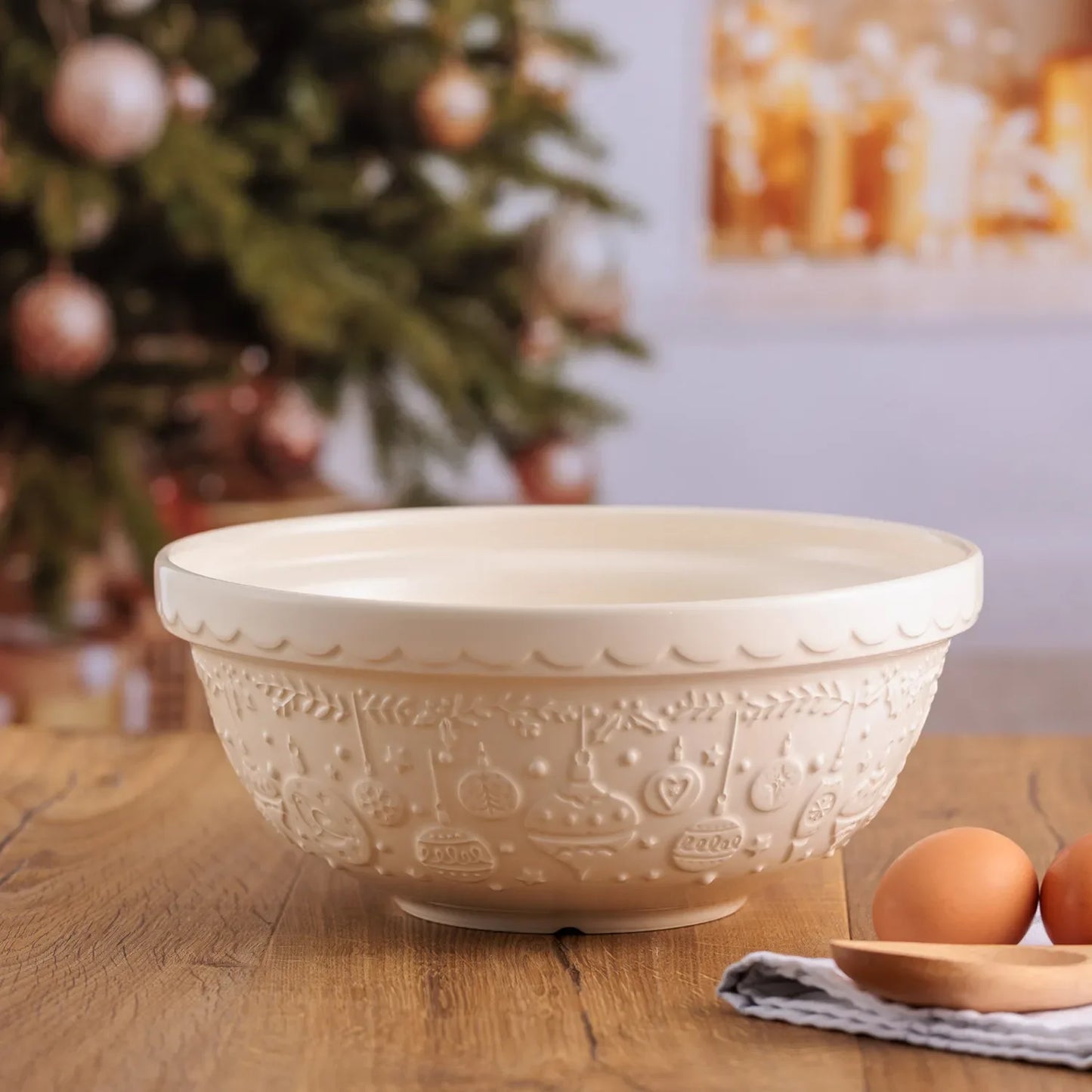 Mason Cash Deck the Halls S18 Cream Mixing Bowl - Marcel’s Culinary Experience