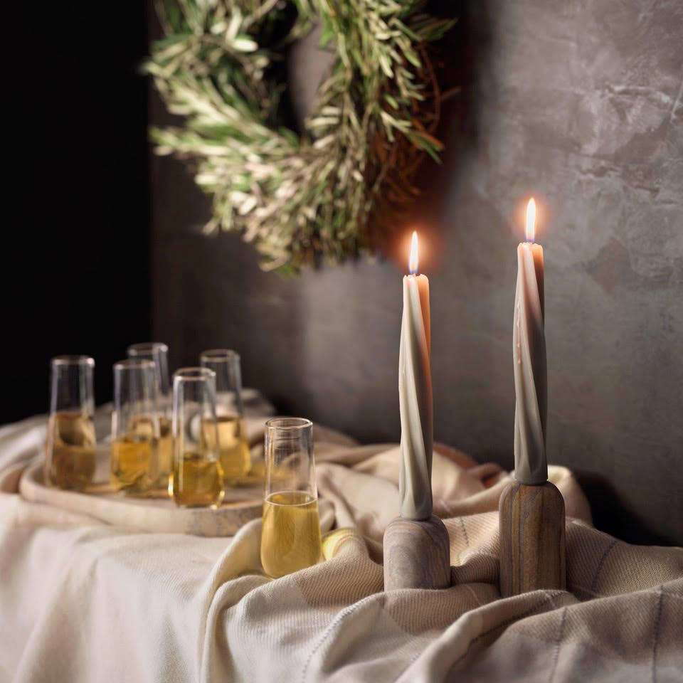 Greentree Home Twist Taper Handmade Beeswax Candles 9"