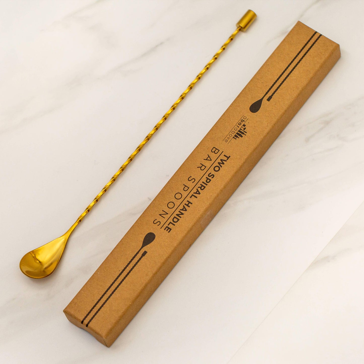 Bar Spoons (Spiral Handle, Set of 2), Gold - Marcel’s Culinary Experience