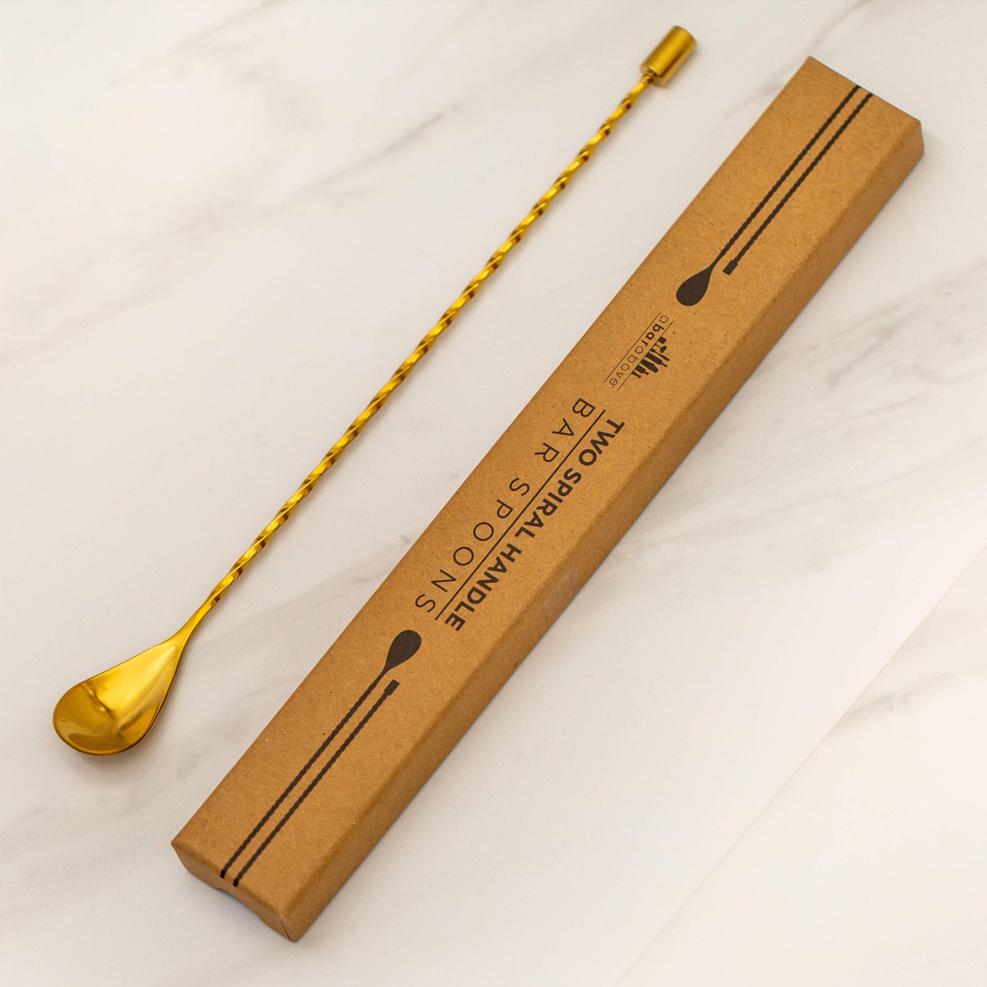 Bar Spoons (Spiral Handle, Set of 2), Gold - Marcel’s Culinary Experience