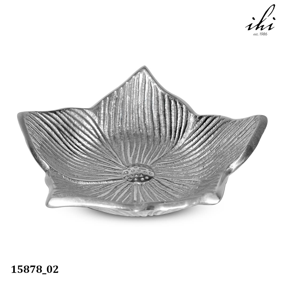 Silver Aluminum Flower Serving Bowl