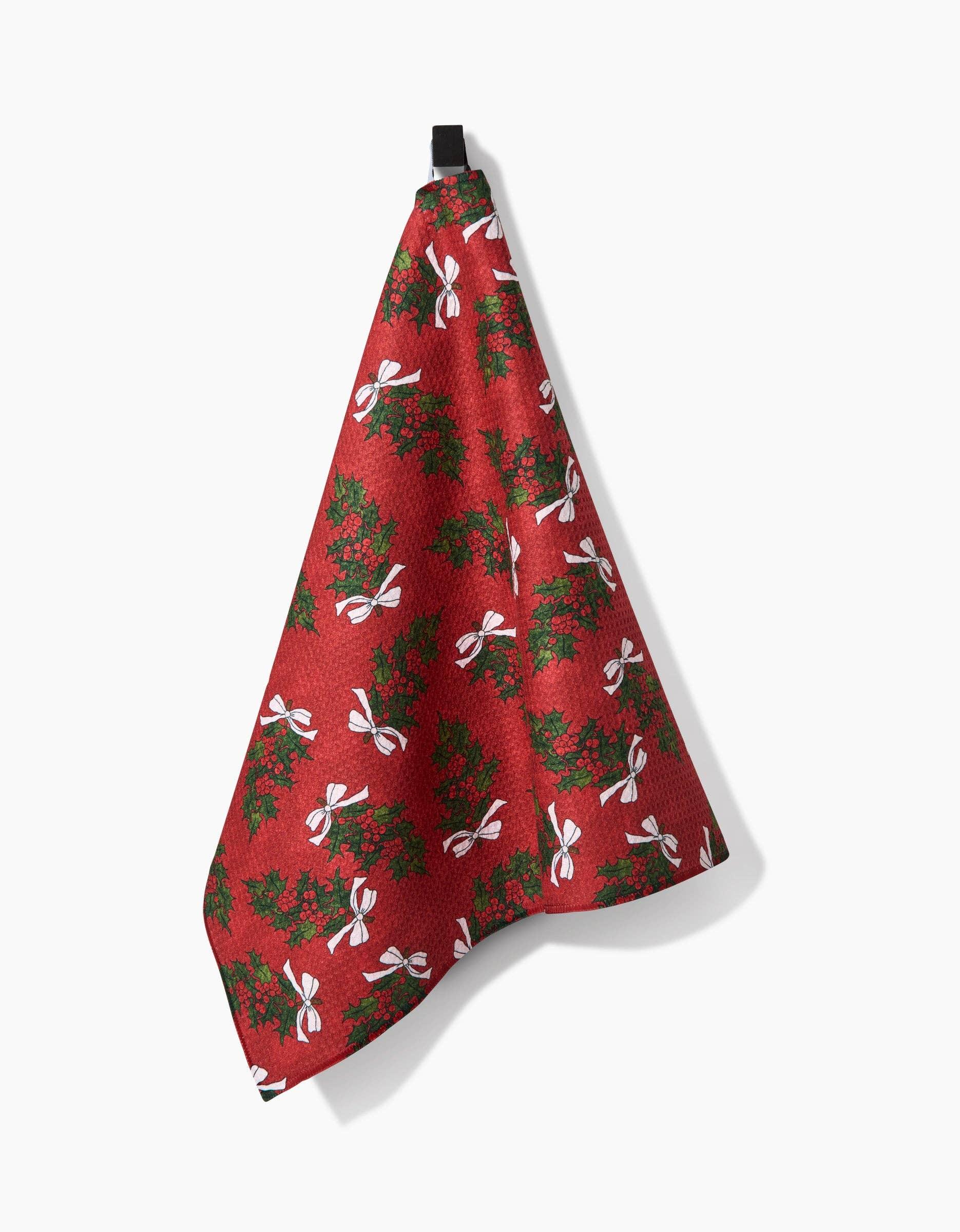 Geometry Christmas Berry Bow Tea Towel - Marcel’s Culinary Experience