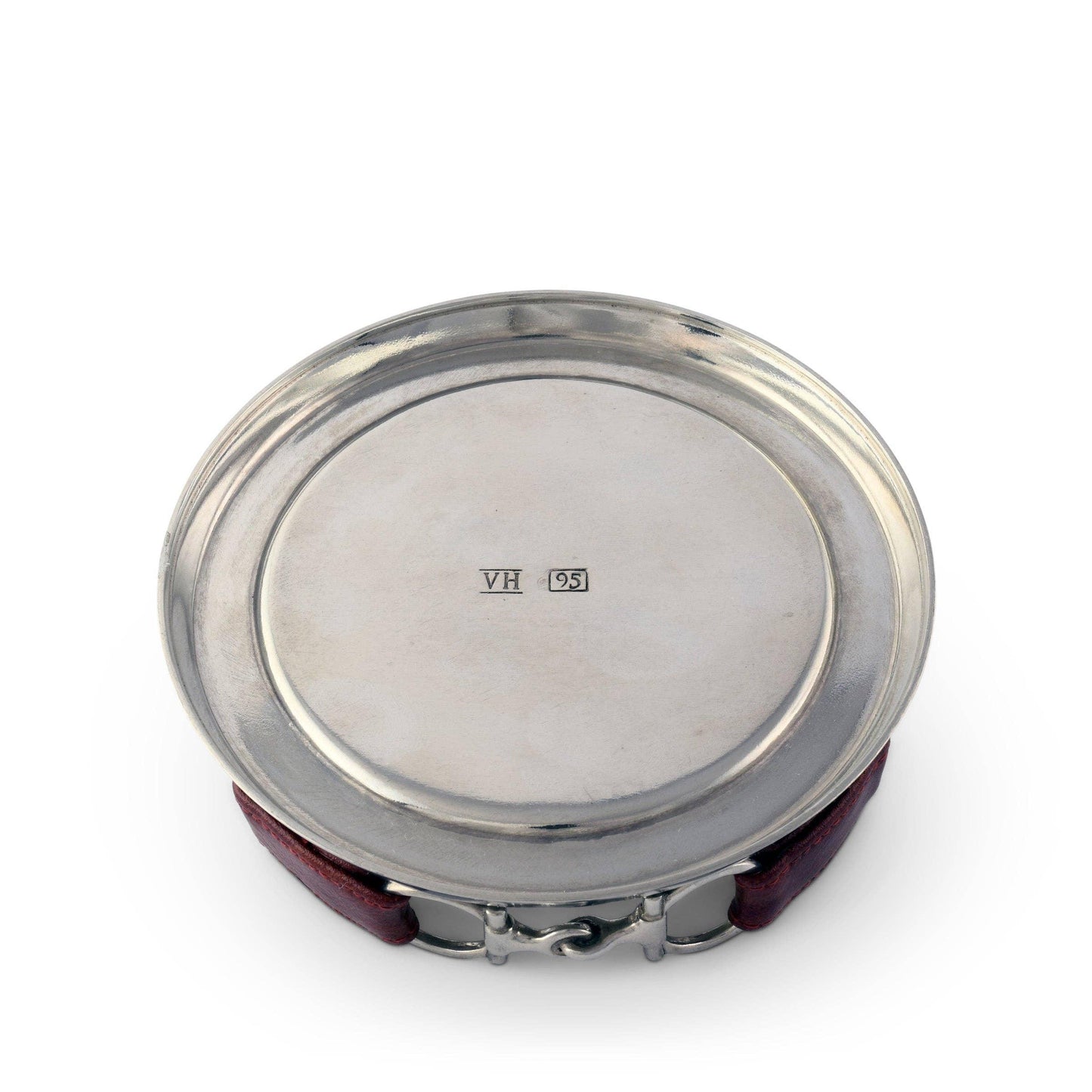Vagabond House Equestrian Horse Bit Wine Coaster - Pewter & Leather