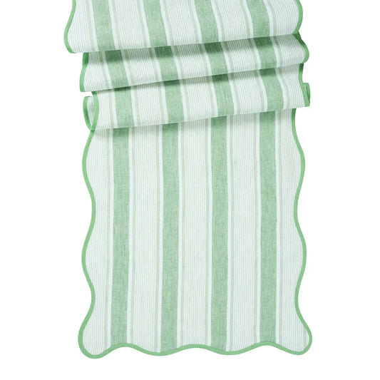 Juliska Cabana Stripe 18"x90" Table Runner - Seagrass