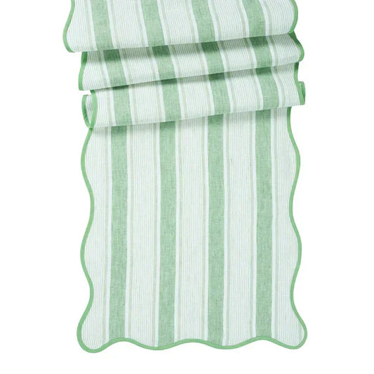 Juliska Cabana Stripe 18"x90" Table Runner - Seagrass - Marcel’s Culinary Experience