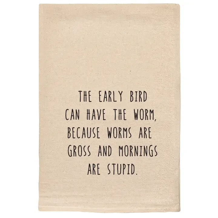 Ellembee Early Bird Sassy, Comical, and Hilarious Kitchen Tea Towels - Marcel’s Culinary Experience